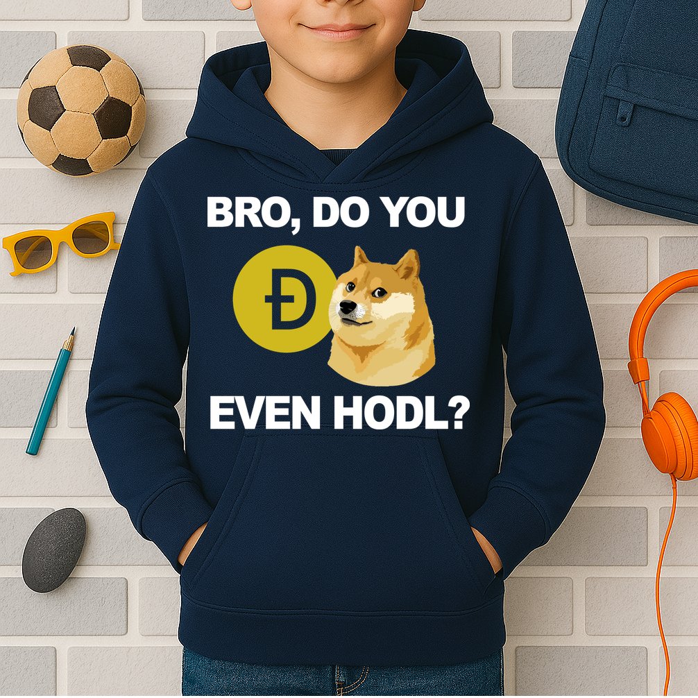 Bro Do You Even Hodl Funny Doge Coin Crypto Kids Hoodie