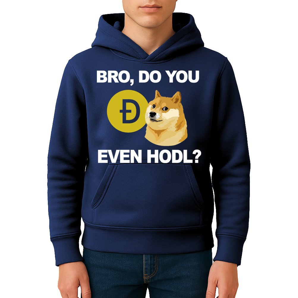 Bro Do You Even Hodl Funny Doge Coin Crypto Kids Hoodie