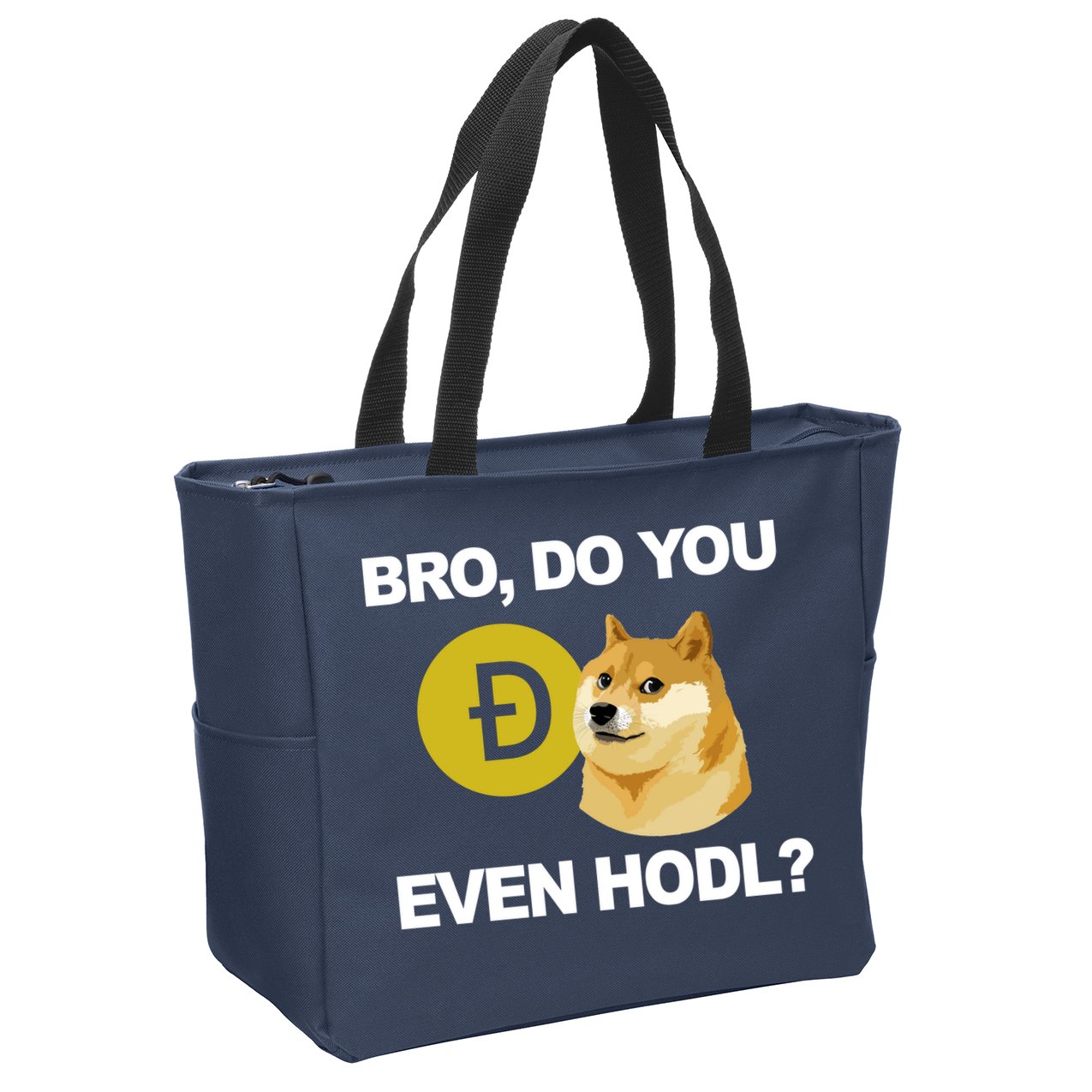 Bro Do You Even Hodl Funny Doge Coin Crypto Zip Tote Bag