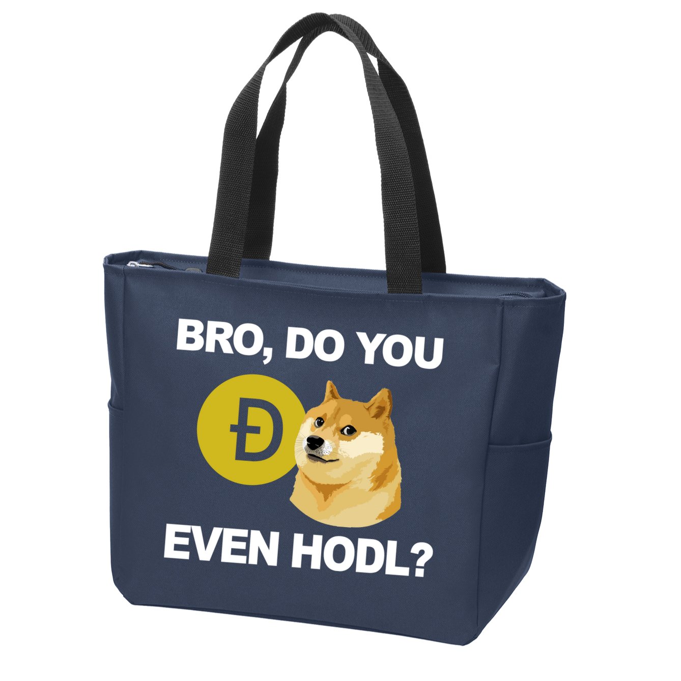 Bro Do You Even Hodl Funny Doge Coin Crypto Zip Tote Bag