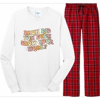 Bruh Did You Even Show Your Work Funny Math Teacher Groovy Long Sleeve Pajama Set