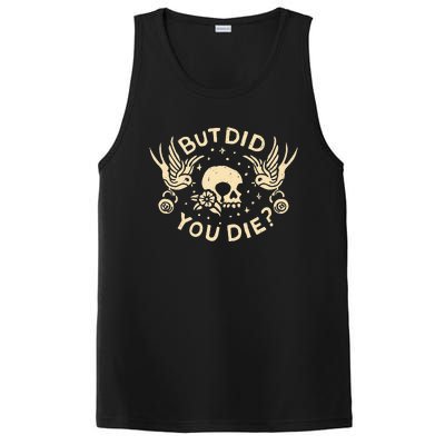 But Did You Die Retro Skull Tattoo Gym Funny Workout PosiCharge Competitor Tank