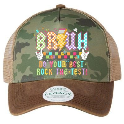 Bruh Do Your Best Rock The Test Day Teacher Student ABCD T Legacy Tie Dye Trucker Hat