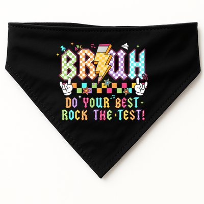 Bruh Do Your Best Rock The Test Day Teacher Student ABCD T USA-Made Doggie Bandana