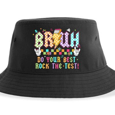 Bruh Do Your Best Rock The Test Day Teacher Student ABCD T Sustainable Bucket Hat