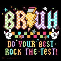 Bruh Do Your Best Rock The Test Day Teacher Student ABCD T 7-Panel Snapback Hat