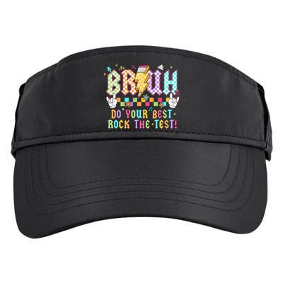 Bruh Do Your Best Rock The Test Day Teacher Student ABCD T Adult Drive Performance Visor