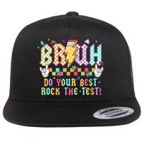 Bruh Do Your Best Rock The Test Day Teacher Student ABCD T Flat Bill Trucker Hat