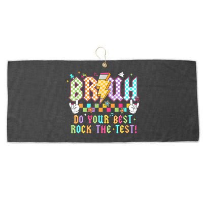 Bruh Do Your Best Rock The Test Day Teacher Student ABCD T Large Microfiber Waffle Golf Towel