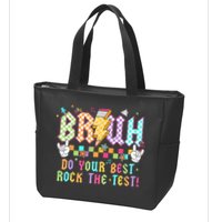 Bruh Do Your Best Rock The Test Day Teacher Student ABCD T Zip Tote Bag