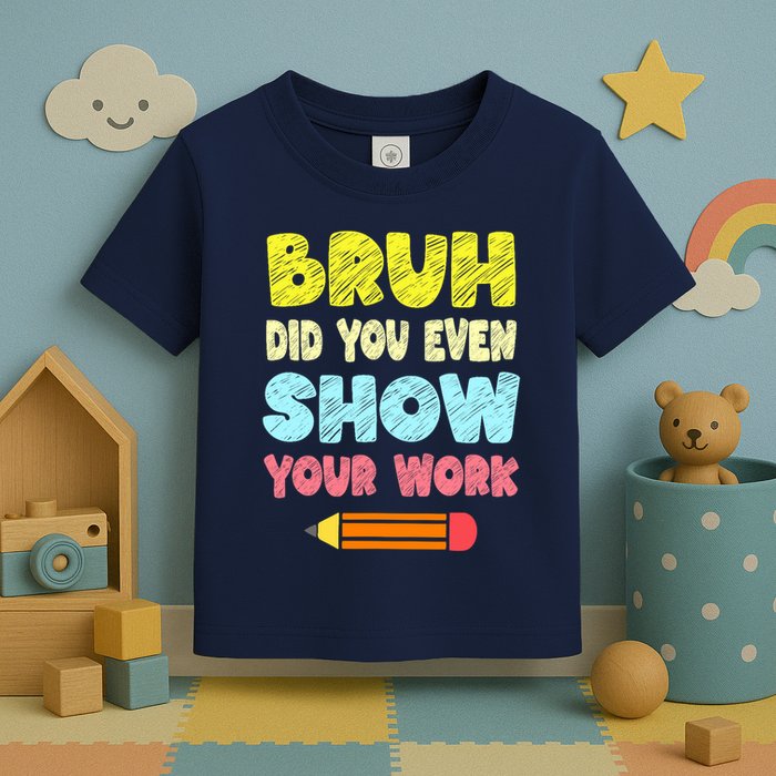 Bruh Did You Even Show Your Work Funny Math Teacher Toddler T-Shirt