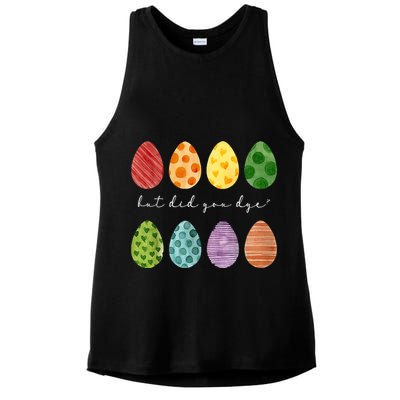 But Did You Dye Funny Easter Eggs Ladies PosiCharge Tri-Blend Wicking Tank