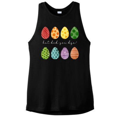 But Did You Dye Funny Easter Eggs Ladies PosiCharge Tri-Blend Wicking Tank