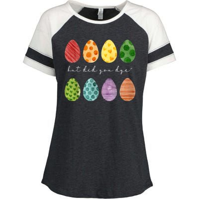 But Did You Dye Funny Easter Eggs Enza Ladies Jersey Colorblock Tee