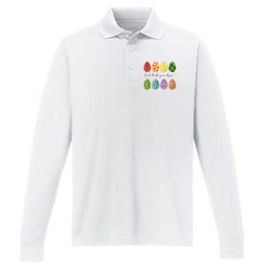 But Did You Dye Funny Easter Eggs Performance Long Sleeve Polo