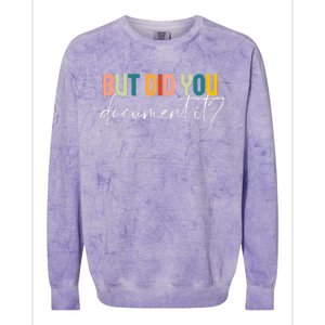 But Did You Docut It Funny Human Resources Hr Office Colorblast Crewneck Sweatshirt