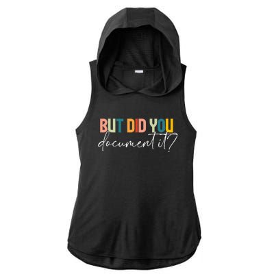 But Did You Docut It Funny Human Resources Hr Office Ladies PosiCharge Tri-Blend Wicking Draft Hoodie Tank