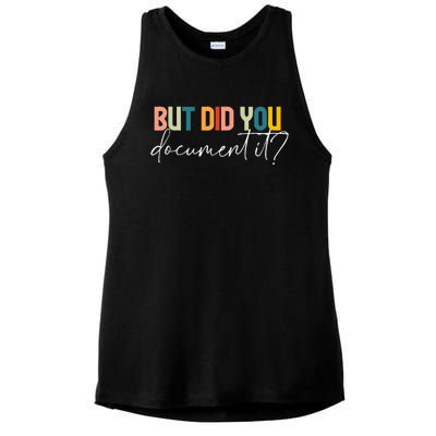 But Did You Docut It Funny Human Resources Hr Office Ladies PosiCharge Tri-Blend Wicking Tank