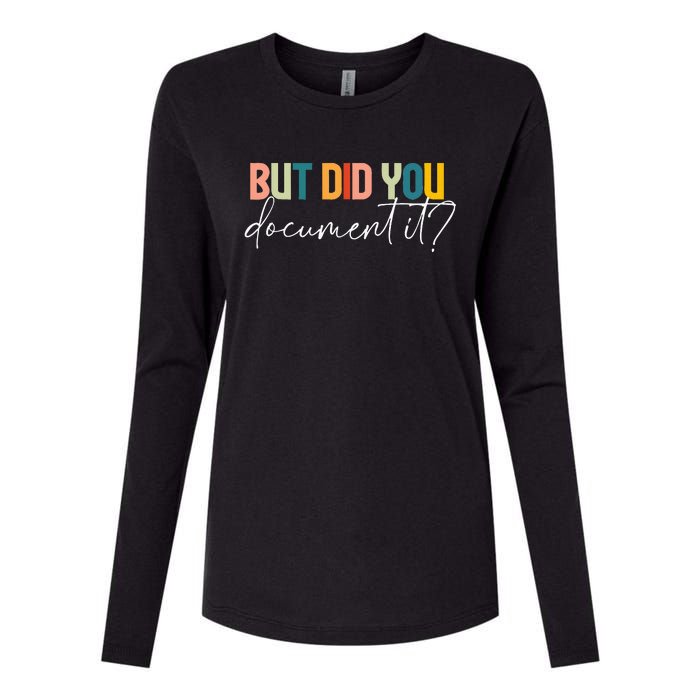 But Did You Docut It Funny Human Resources Hr Office Womens Cotton Relaxed Long Sleeve T-Shirt