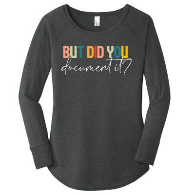 But Did You Docut It Funny Human Resources Hr Office Women's Perfect Tri Tunic Long Sleeve Shirt