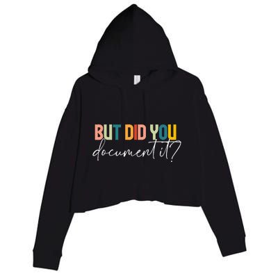 But Did You Docut It Funny Human Resources Hr Office Crop Fleece Hoodie