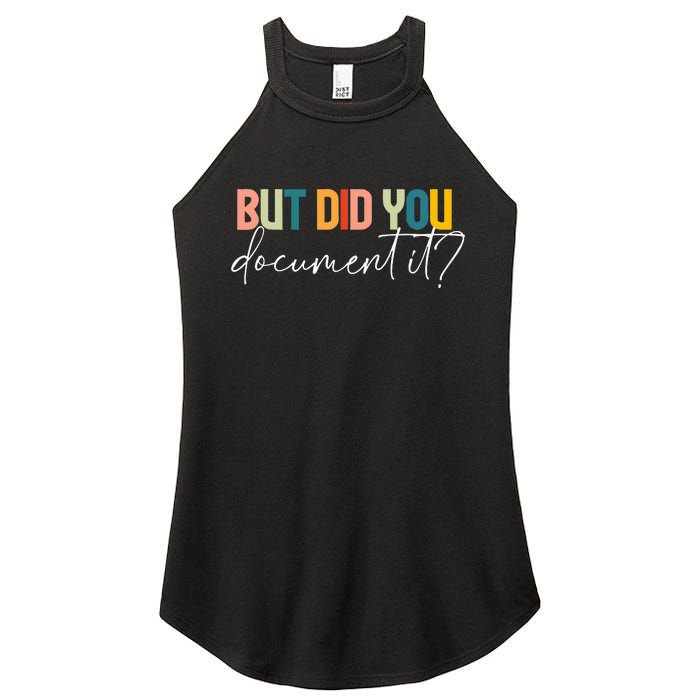 But Did You Docut It Funny Human Resources Hr Office Women's Perfect Tri Rocker Tank