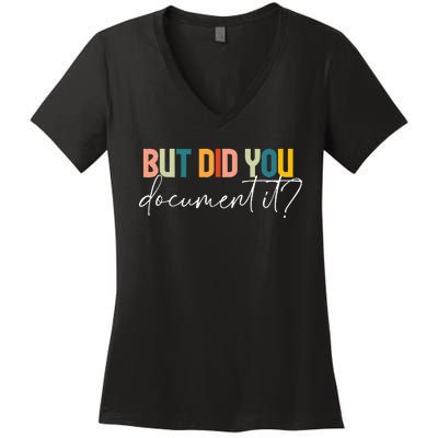 But Did You Docut It Funny Human Resources Hr Office Women's V-Neck T-Shirt