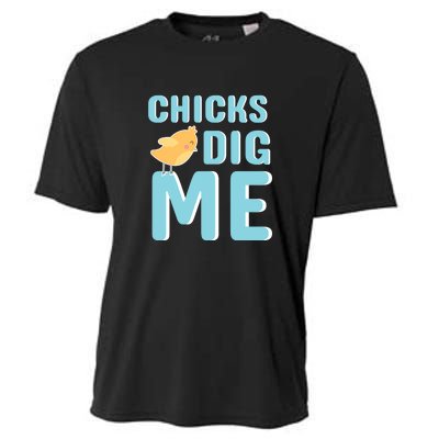 Chicks Dig Me Happy Easter Day funny easter for kids Boys Girls Cooling Performance Crew T-Shirt