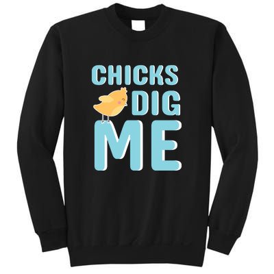 Chicks Dig Me Happy Easter Day funny easter for kids Boys Girls Sweatshirt