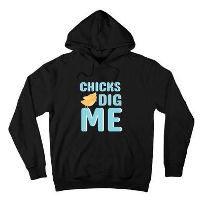 Chicks Dig Me Happy Easter Day funny easter for kids Boys Girls Tall Hoodie