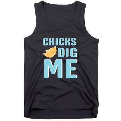 Chicks Dig Me Happy Easter Day funny easter for kids Boys Girls Tank Top