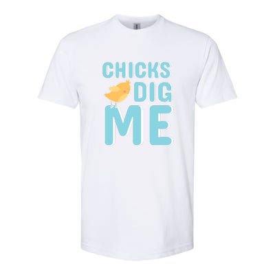 Chicks Dig Me Happy Easter Day funny easter for kids Boys Girls Softstyle® CVC T-Shirt