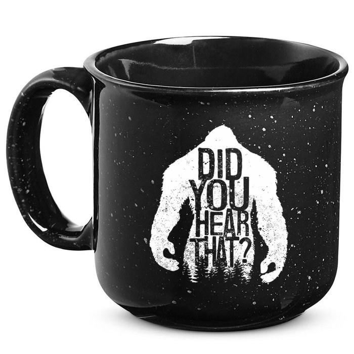 Bigfoot Did You Hear That Distressed Sasquatch Yeti 15oz Campfire Ceramic Mug