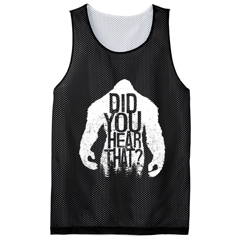 Bigfoot Did You Hear That Distressed Sasquatch Yeti Mesh Reversible Basketball Jersey Tank