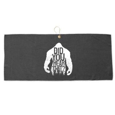 Bigfoot Did You Hear That Distressed Sasquatch Yeti Large Microfiber Waffle Golf Towel