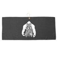 Bigfoot Did You Hear That Distressed Sasquatch Yeti Large Microfiber Waffle Golf Towel