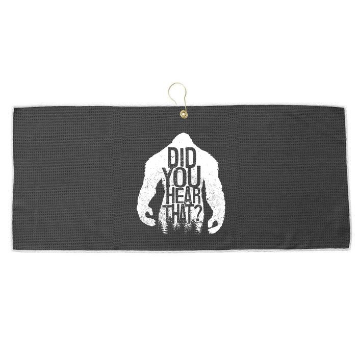 Bigfoot Did You Hear That Distressed Sasquatch Yeti Large Microfiber Waffle Golf Towel