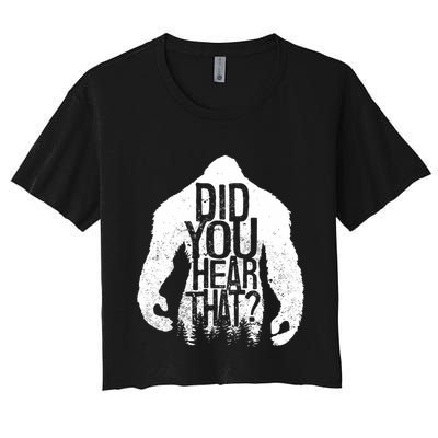 Bigfoot Did You Hear That Distressed Sasquatch Yeti Crop Top