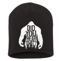 Bigfoot Did You Hear That Distressed Sasquatch Yeti Short Acrylic Beanie