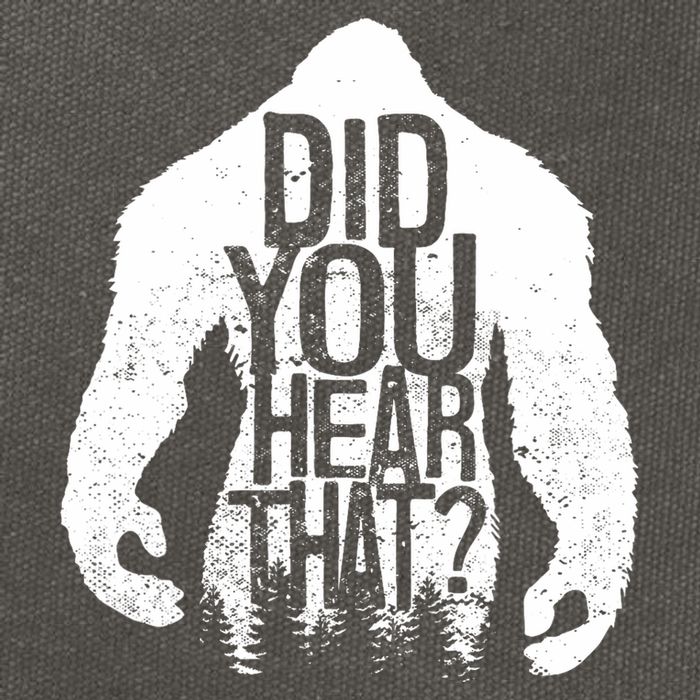 Bigfoot Did You Hear That Distressed Sasquatch Yeti Cotton Canvas Backpack