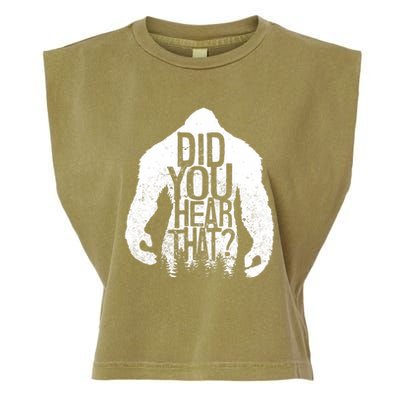 Bigfoot Did You Hear That Distressed Sasquatch Yeti Garment-Dyed Women's Muscle Tee