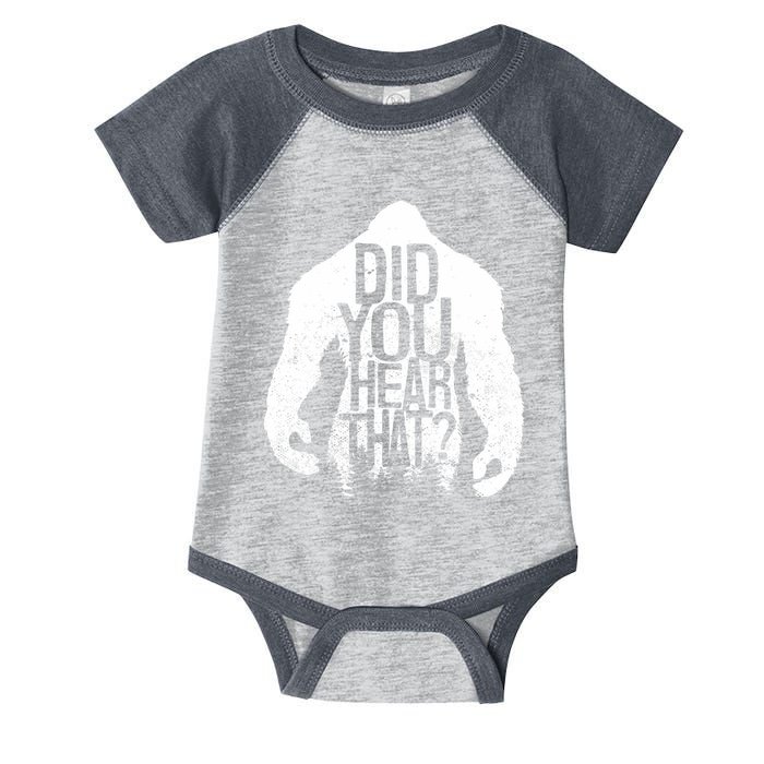 Bigfoot Did You Hear That Distressed Sasquatch Yeti Infant Baby Jersey Bodysuit
