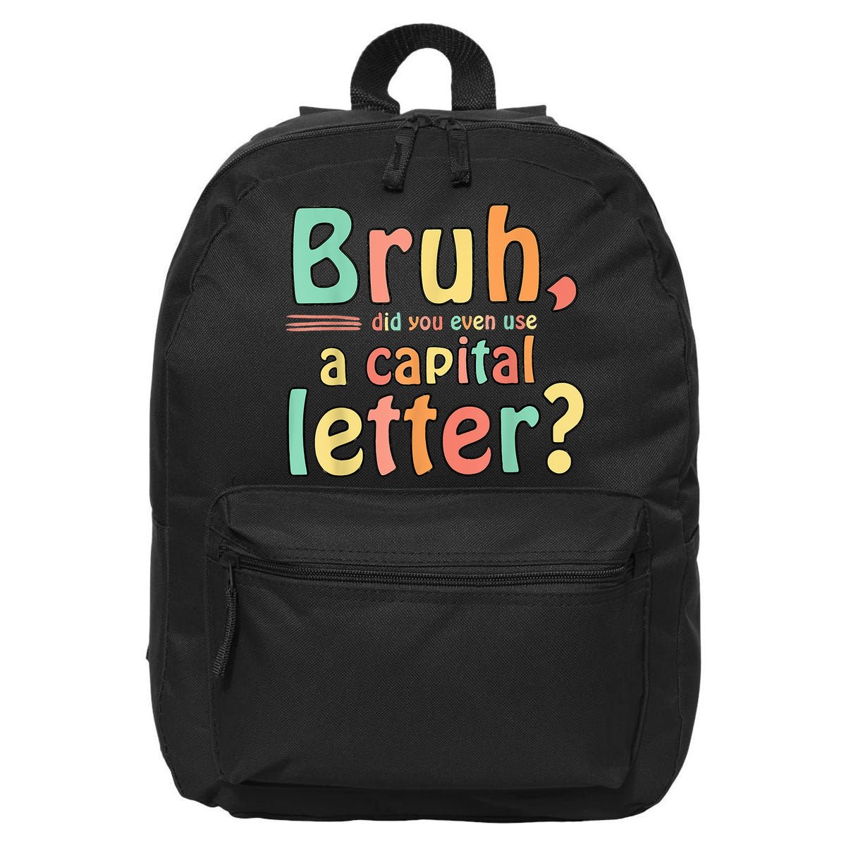 Bruh Did You Even Use A Capital Letter ELA English Teacher 16 in Basic Backpack