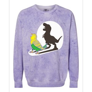 Bird Dinosaur Zookeeper Paleontologist Budgie Parakeet T Rex Colorblast Crewneck Sweatshirt