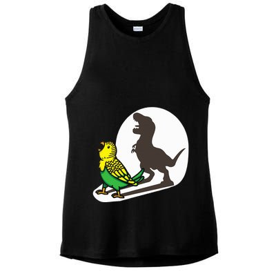 Bird Dinosaur Zookeeper Paleontologist Budgie Parakeet T Rex Ladies PosiCharge Tri-Blend Wicking Tank