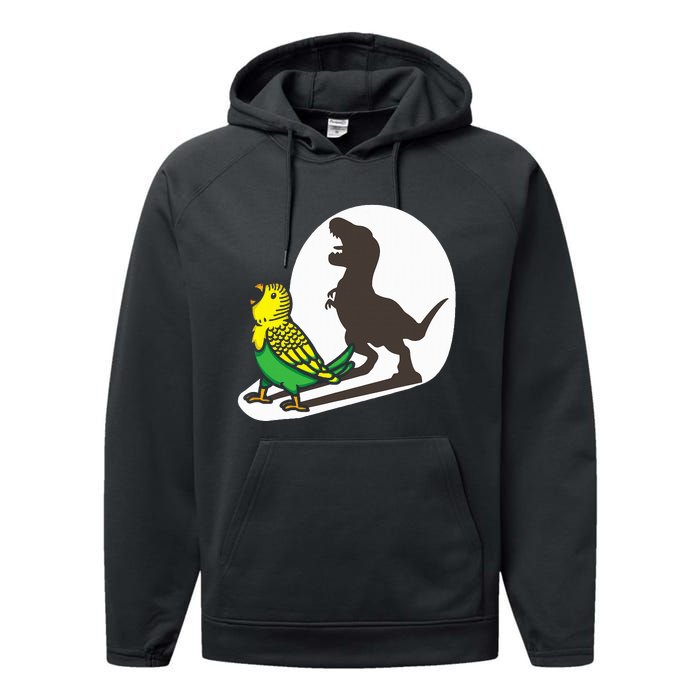 Bird Dinosaur Zookeeper Paleontologist Budgie Parakeet T Rex Performance Fleece Hoodie