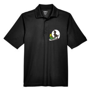 Bird Dinosaur Zookeeper Paleontologist Budgie Parakeet T Rex Men's Origin Performance Pique Polo