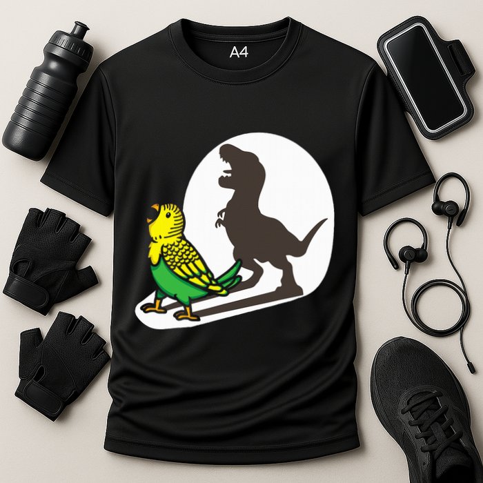 Bird Dinosaur Zookeeper Paleontologist Budgie Parakeet T Rex Cooling Performance Crew T-Shirt