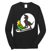 Bird Dinosaur Zookeeper Paleontologist Budgie Parakeet T Rex Long Sleeve Shirt