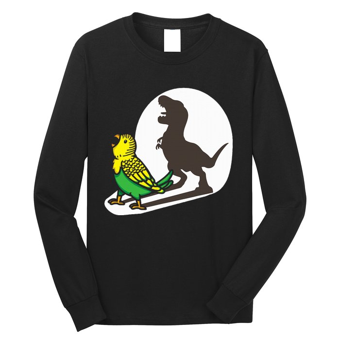 Bird Dinosaur Zookeeper Paleontologist Budgie Parakeet T Rex Long Sleeve Shirt